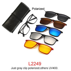 Ralferty Magnet Sunglasses Men Women 2022 Luxury Brand Male Polarized UV400 High Quality 5 in 1 Clip On Grade Glasses Frame