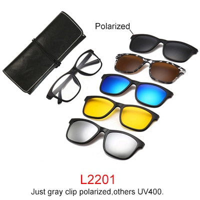 Ralferty Magnet Sunglasses Men Women 2022 Luxury Brand Male Polarized UV400 High Quality 5 in 1 Clip On Grade Glasses Frame