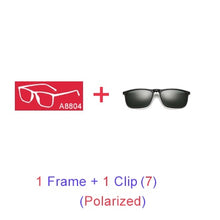 Carica l'immagine nel visualizzatore di Gallery, Ralferty Magnetic Sunglasses Men 5 In 1 Polarized Clip On Sunglass Women Square Sunglases Ultra-Light Night Vision Glasses A8804
