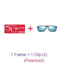 Carica l'immagine nel visualizzatore di Gallery, Ralferty Magnetic Sunglasses Men 5 In 1 Polarized Clip On Sunglass Women Square Sunglases Ultra-Light Night Vision Glasses A8804