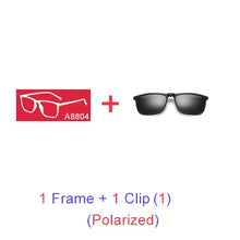 Carica l'immagine nel visualizzatore di Gallery, Ralferty Magnetic Sunglasses Men 5 In 1 Polarized Clip On Sunglass Women Square Sunglases Ultra-Light Night Vision Glasses A8804