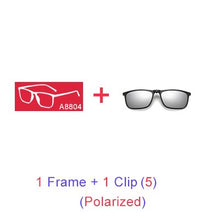 Carica l'immagine nel visualizzatore di Gallery, Ralferty Magnetic Sunglasses Men 5 In 1 Polarized Clip On Sunglass Women Square Sunglases Ultra-Light Night Vision Glasses A8804