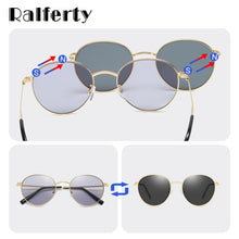 Load image into Gallery viewer, Ralferty Men Women&#39;s Glasses 2 In 1 Clip On Glasses Kit Round Magnet Sunglasses Anti UVA UVB Metal Eyeglass Frame Prescription