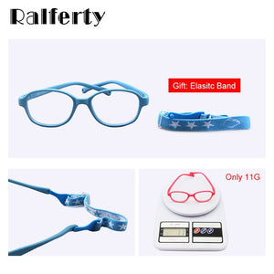 Ralferty Ottica Occhiali Telaio Bambini Bambino Infrangibile TR90 Gel di silice Occhiali da vista con cordino Occhiali miopia Montature per occhiali K304 