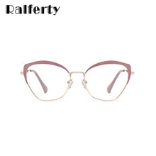 Carica l&#39;immagine nel visualizzatore di Gallery, Ralferty Pink Eyeglasses Women&#39;s Frame Metal Points 2019 Spectacle Glases Zero No Diopter Glasses Frames For Optical Lens F95546
