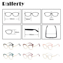 Carica l&#39;immagine nel visualizzatore di Gallery, Ralferty Pink Eyeglasses Women&#39;s Frame Metal Points 2019 Spectacle Glases Zero No Diopter Glasses Frames For Optical Lens F95546