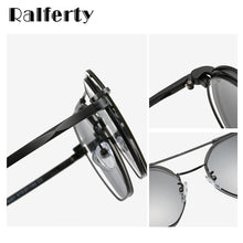 Load image into Gallery viewer, Ralferty Polygon Glasses Frame Magnetic Sunglass Clip On Eyeglasses Prescription Sunglasses Women Myopia Ladies 0 Degree Z8051