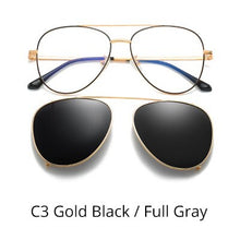 Load image into Gallery viewer, Ralferty Prescription Sunglasses Women Men Polarized Clip On Glasses Pilot Myopia Ladies Spectacle Frame 0 Degree Z17208