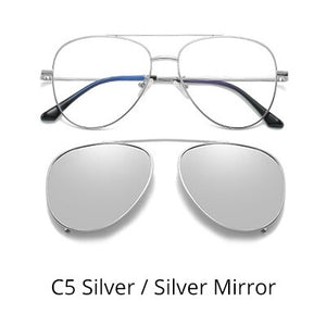 Ralferty Prescription Sunglasses Women Men Polarized Clip On Glasses Pilot Myopia Ladies Spectacle Frame 0 Degree Z17208