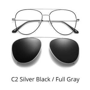 Ralferty Prescription Sunglasses Women Men Polarized Clip On Glasses Pilot Myopia Ladies Spectacle Frame 0 Degree Z17208