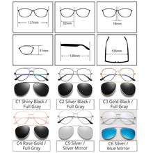 Load image into Gallery viewer, Ralferty Prescription Sunglasses Women Men Polarized Clip On Glasses Pilot Myopia Ladies Spectacle Frame 0 Degree Z17208