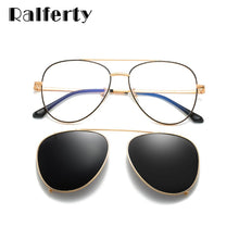 Load image into Gallery viewer, Ralferty Prescription Sunglasses Women Men Polarized Clip On Glasses Pilot Myopia Ladies Spectacle Frame 0 Degree Z17208