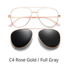 Load image into Gallery viewer, Ralferty Prescription Sunglasses Women Men Polarized Clip On Glasses Pilot Myopia Ladies Spectacle Frame 0 Degree Z17208
