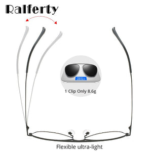 Ralferty Prescription Sunglasses Women Men Polarized Clip On Glasses Pilot Myopia Ladies Spectacle Frame 0 Degree Z17208