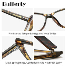 Load image into Gallery viewer, Ralferty Quality TR90 Glasses Frame Female Prescription Glasses Transparent Red Blue Light Glasses With Spring NO Grade Glasses