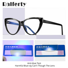 Load image into Gallery viewer, Ralferty Quality TR90 Glasses Frame Female Prescription Glasses Transparent Red Blue Light Glasses With Spring NO Grade Glasses