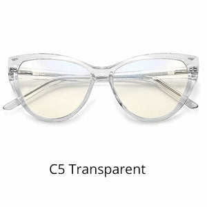 Ralferty Quality TR90 Glasses Frame Female Prescription Glasses Transparent Red Blue Light Glasses With Spring NO Grade Glasses