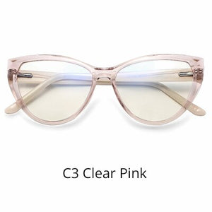 Ralferty Quality TR90 Glasses Frame Female Prescription Glasses Transparent Red Blue Light Glasses With Spring NO Grade Glasses
