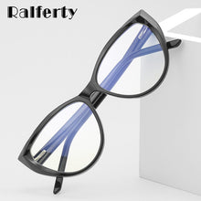 Load image into Gallery viewer, Ralferty Quality TR90 Glasses Frame Female Prescription Glasses Transparent Red Blue Light Glasses With Spring NO Grade Glasses