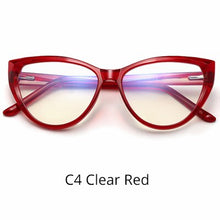 Load image into Gallery viewer, Ralferty Quality TR90 Glasses Frame Female Prescription Glasses Transparent Red Blue Light Glasses With Spring NO Grade Glasses