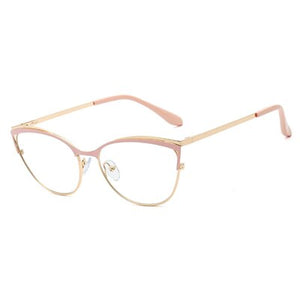 Ralferty Retro Glasses Frame For Women Anti Blue Myopia Prescription Optic Women's Glasses Decorative Cat Eye Frames oculos