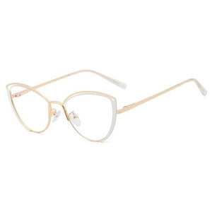 Ralferty Retro Glasses Women Anti Blue Light Decorative Cat Eye Female glasses Frame For Prescription Optic Myopia oculos F95721