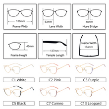 Load image into Gallery viewer, Ralferty Retro Glasses Women Anti Blue Light Decorative Cat Eye Female glasses Frame For Prescription Optic Myopia oculos F95721