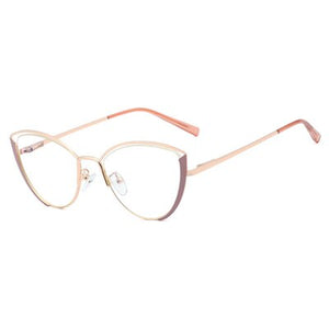 Ralferty Retro Glasses Women Anti Blue Light Decorative Cat Eye Female glasses Frame For Prescription Optic Myopia oculos F95721