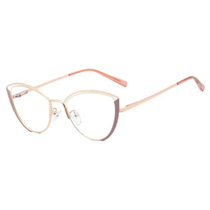 Ralferty Retro Glasses Women Anti Blue Light Decorative Cat Eye Female glasses Frame For Prescription Optic Myopia oculos F95721