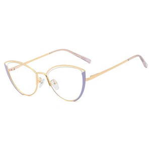 Ralferty Retro Glasses Women Anti Blue Light Decorative Cat Eye Female glasses Frame For Prescription Optic Myopia oculos F95721