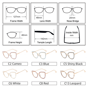 Ralferty Retro Metallic Eyeglass Frame Women Computer Anti Blue Light Glasses Leopard Myopia Optic Prescription Glasses Frame