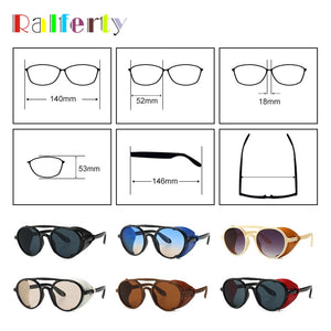 Ralferty Retro Punk Sunglasses Men Women Gothic Rave Festival Steampunk Goggles Vintage Mens Sunglases Men's Shades C588