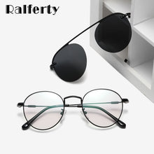 Load image into Gallery viewer, Ralferty Retro Round Sunglasses Women Polarized Magnet Clip On Sun Glasses For Women Female Prescription Oculos Black D062