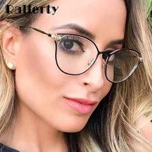 Load image into Gallery viewer, Ralferty Retro Transparent Glasses Women  Cat Eye Glasses Frame Crystal Female Eyeglass Frames 0 Diopter Anti Blue F95612