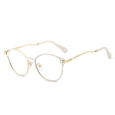 Ralferty Retro Transparent Glasses Women  Cat Eye Glasses Frame Crystal Female Eyeglass Frames 0 Diopter Anti Blue F95612