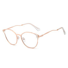 Load image into Gallery viewer, Ralferty Retro Transparent Glasses Women  Cat Eye Glasses Frame Crystal Female Eyeglass Frames 0 Diopter Anti Blue F95612