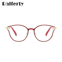 Load image into Gallery viewer, Ralferty Retro Transparent Glasses Women  Cat Eye Glasses Frame Crystal Female Eyeglass Frames 0 Diopter Anti Blue F95612