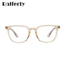 Load image into Gallery viewer, Ralferty Retro Transparent Glasses Women&#39;s Square TR90 0 Diopter Prescription Myopia Optic Frames Anti Blue Light Glasses F93391