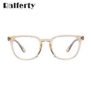 Ralferty Retro Transparent Glasses Women's Square TR90 0 Diopter Prescription Myopia Optic Frames Anti Blue Light Glasses F93391