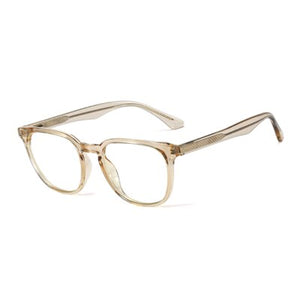 Ralferty Retro Transparent Glasses Women's Square TR90 0 Diopter Prescription Myopia Optic Frames Anti Blue Light Glasses F93391