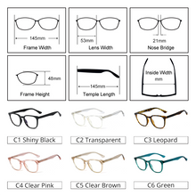 Load image into Gallery viewer, Ralferty Retro Transparent Glasses Women&#39;s Square TR90 0 Diopter Prescription Myopia Optic Frames Anti Blue Light Glasses