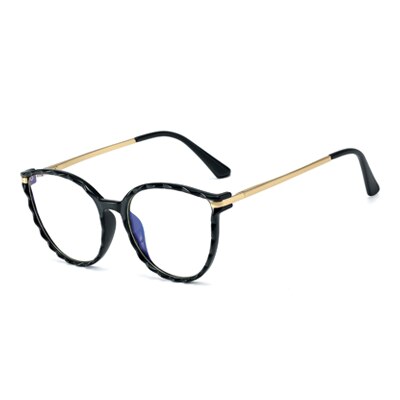 Ralferty TR90 Women's Transparent Glasses Retro Cat Eye Frames Anti Blue Light 0 Diopter Myopia Optic Frame Eyeglasses F95295