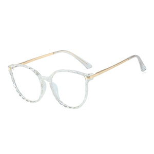 Ralferty TR90 Women's Transparent Glasses Retro Cat Eye Frames Anti Blue Light 0 Diopter Myopia Optic Frame Eyeglasses