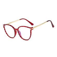 Load image into Gallery viewer, Ralferty TR90 Women&#39;s Transparent Glasses Retro Cat Eye Frames Anti Blue Light 0 Diopter Myopia Optic Frame Eyeglasses F95295