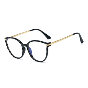 Ralferty TR90 Women's Transparent Glasses Retro Cat Eye Frames Anti Blue Light 0 Diopter Myopia Optic Frame Eyeglasses