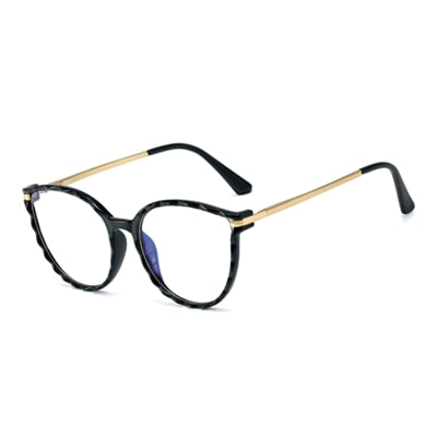 Ralferty TR90 Women's Transparent Glasses Retro Cat Eye Frames Anti Blue Light 0 Diopter Myopia Optic Frame Eyeglasses