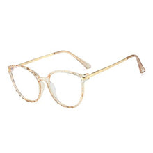 Load image into Gallery viewer, Ralferty TR90 Women&#39;s Transparent Glasses Retro Cat Eye Frames Anti Blue Light 0 Diopter Myopia Optic Frame Eyeglasses F95295