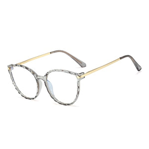 Ralferty TR90 Women's Transparent Glasses Retro Cat Eye Frames Anti Blue Light 0 Diopter Myopia Optic Frame Eyeglasses