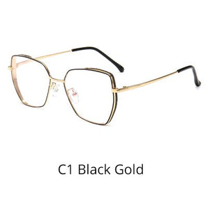 Ralferty Trendy Blue Light Glasses Women  Crystal Irregular Decorative No Diopter Frames For Optical Lenses Woman D16008