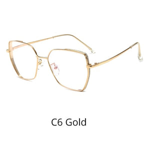 Ralferty Trendy Blue Light Glasses Women  Crystal Irregular Decorative No Diopter Frames For Optical Lenses Woman D16008